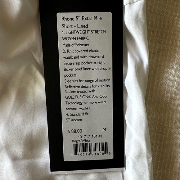 RHONE White Athletic Training Shorts - Picture 2 of 4